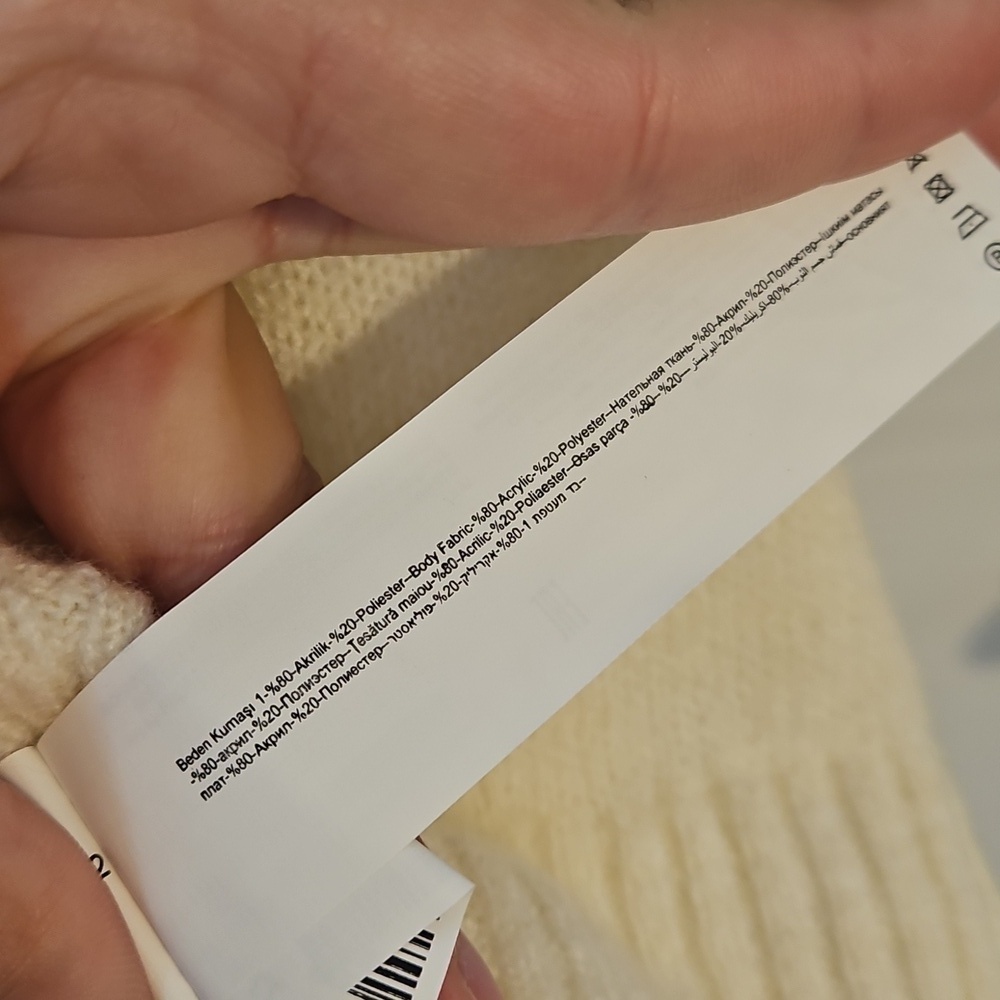 Cream White Warm Sweater Womens XL De Facio Sequin Detail NWT - Picture 4 of 5